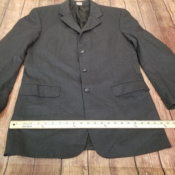 Jos. A. Bank Mens Blazer Charcoal Size 42L 3 Button Front Wool Cashmere Blend - Picture 4 of 15